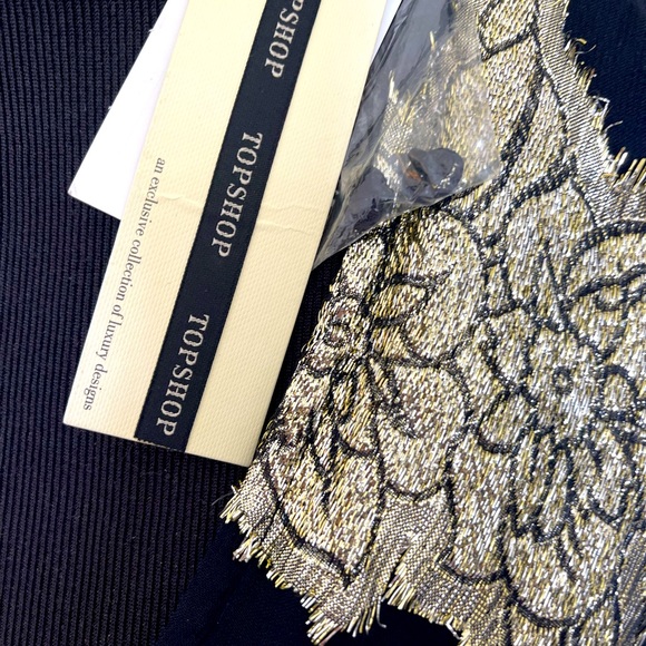 NWT Top Shop Blousy one-piece romper. Black and Gold Retails for $180 - Picture 4 of 7